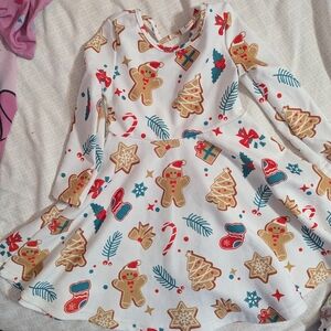 Festive Holiday Print Kids Dress